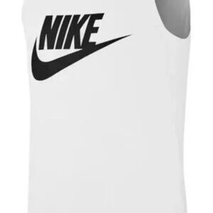 Classic White Nike Tank Top with Black Logo print  XL